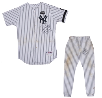 Arods 600th HR Uniform! Alex Rodriguez Game Used, Photo Matched, Signed/Inscribed NY Yankees Home Uniform Used On 8/4/10 For 600th HR-Jersey & Pants (AROD LOA, MLB Auth & Resolution Photomatching) 